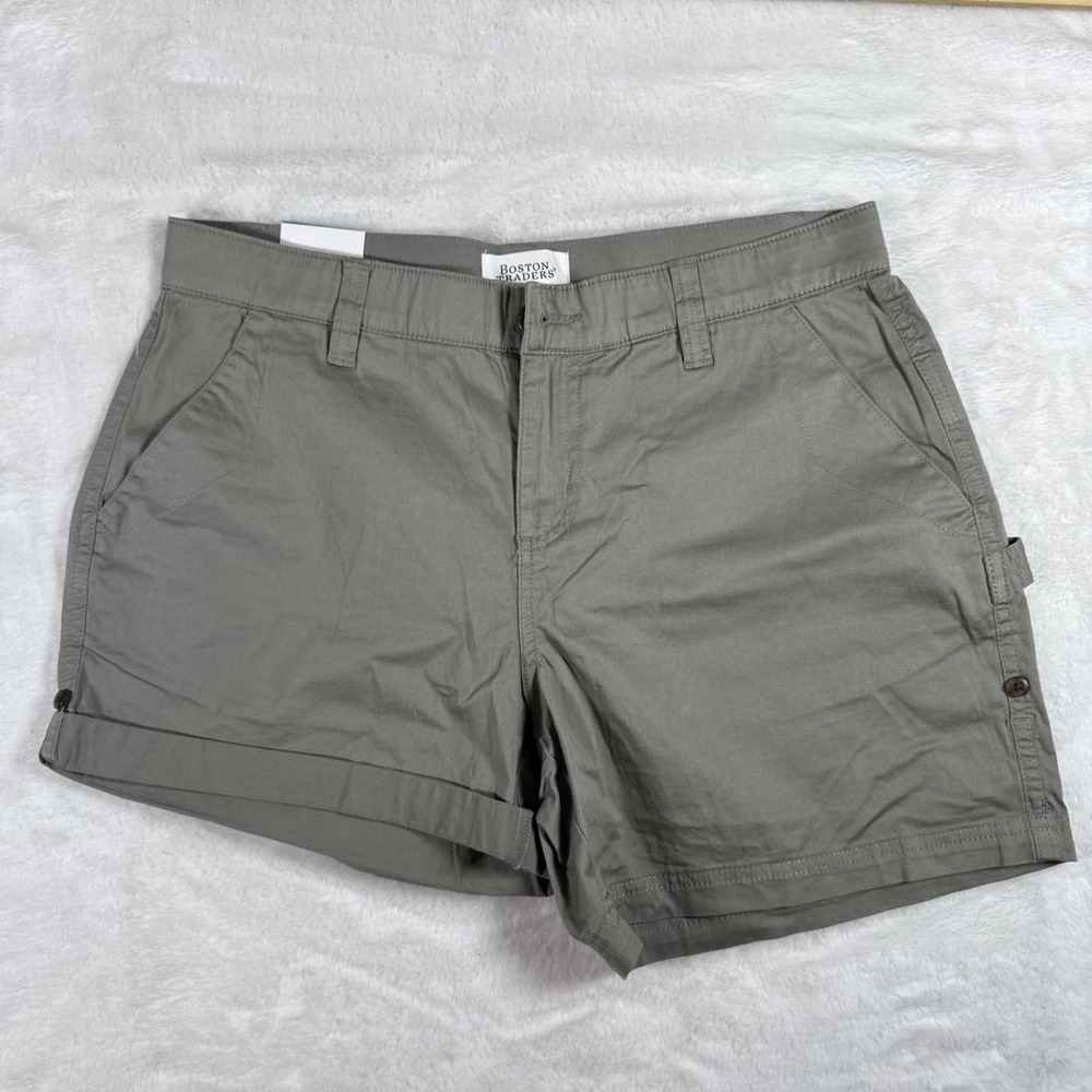 Boston Traders Womens Green Utility Cargo Shorts Size 10 NWT 1751574
